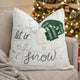 Christmas Throw Pillow | Let It Snow Green Knit Hat Design | 20" Square