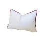 Christmas Lumbar Cushion | Red Joy & Green Leaves Velvet Accents | 14x20