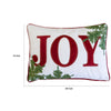Christmas Lumbar Cushion | Red Joy & Green Leaves Velvet Accents | 14x20