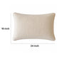Hez Lumbar Throw Pillow | Plush Ivory Textured Fabric | 16x24 Rectangular