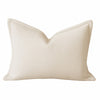 Hez Lumbar Throw Pillow | Flexible Ivory Fabric with Tailored Edges | 16x24