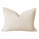 Hez Lumbar Throw Pillow | Flexible Ivory Fabric with Tailored Edges | 16x24