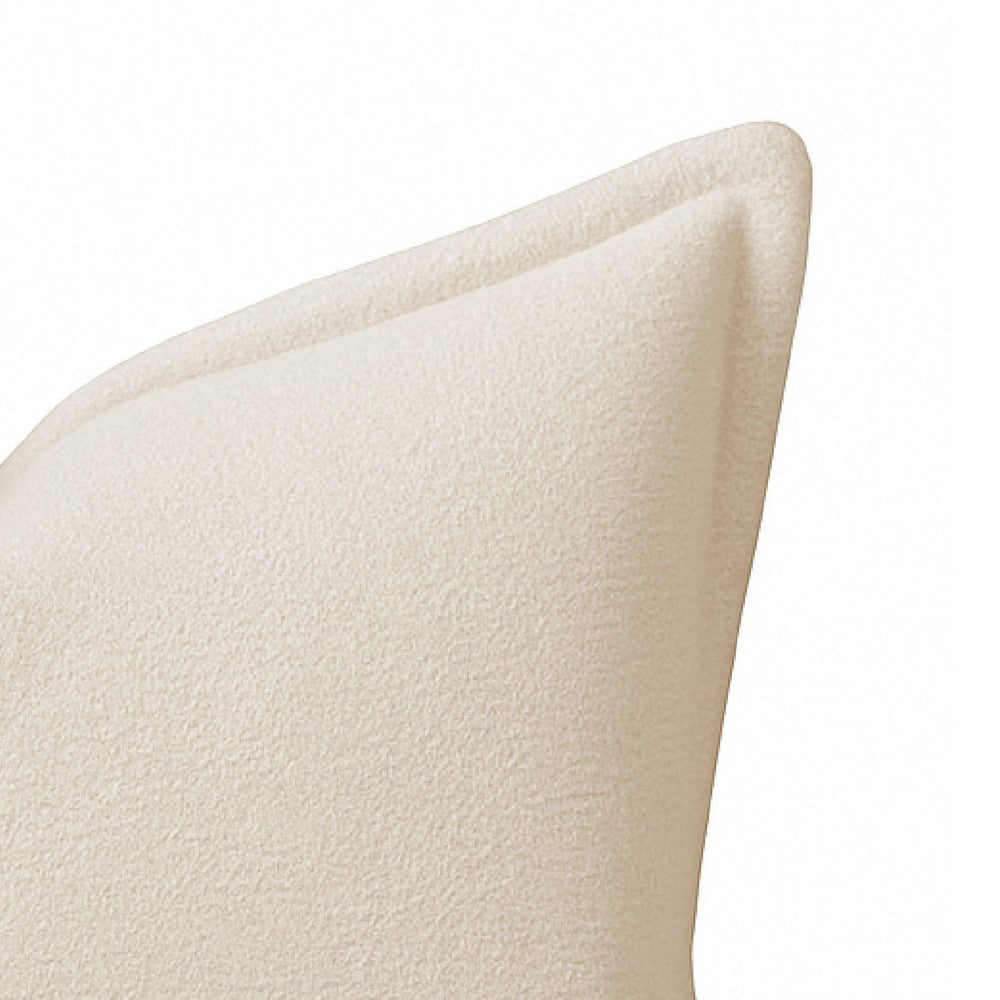 Hez Lumbar Throw Pillow | Flexible Ivory Fabric with Tailored Edges | 16x24