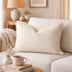 Hez Lumbar Throw Pillow | Flexible Ivory Fabric with Tailored Edges | 16x24