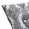 Ary Square Throw Pillow | Black & White Gothic Damask Skull Design | 20"