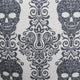 Ary Square Throw Pillow | Black & White Gothic Damask Skull Design | 20"