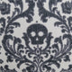 Ary Throw Pillow | Black & White Baroque Skull Design | 20" Square