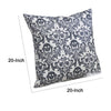 Ary Throw Pillow | Black & White Baroque Skull Design | 20" Square