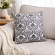 Ary Throw Pillow | Black & White Baroque Skull Design | 20" Square