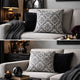 Ary Throw Pillow | Black & White Baroque Skull Design | 20" Square