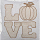 Decorative Throw Pillow | Love Pumpkin Beige Linen Embroidery | 20" Square