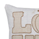 Decorative Throw Pillow | Love Pumpkin Beige Linen Embroidery | 20" Square
