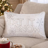 Jiny Lumbar Pillow with Insert | Let It Snow Ivory Velvet Embroidery 14x20