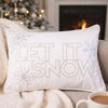 Jiny Lumbar Pillow with Insert | Let It Snow Ivory Velvet Embroidery 14x20