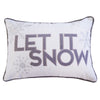 Jiny Lumbar Pillow with Insert | Let It Snow Gray Velvet Embroidery 14x20