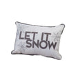 Jiny Lumbar Pillow with Insert | Let It Snow Gray Velvet Embroidery 14x20