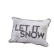 Jiny Lumbar Pillow with Insert | Let It Snow Gray Velvet Embroidery 14x20
