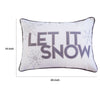 Jiny Lumbar Pillow with Insert | Let It Snow Gray Velvet Embroidery 14x20