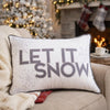 Jiny Lumbar Pillow with Insert | Let It Snow Gray Velvet Embroidery 14x20
