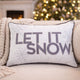 Jiny Lumbar Pillow with Insert | Let It Snow Gray Velvet Embroidery 14x20