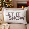Jiny Lumbar Pillow with Insert | Let It Snow Gray Velvet Embroidery 14x20