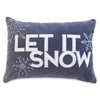 Jiny Dark Lumbar Pillow | Let It Snow White Velvet Embroidery 14x20