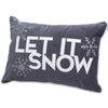 Jiny Dark Lumbar Pillow | Let It Snow White Velvet Embroidery 14x20