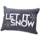 Jiny Dark Lumbar Pillow | Let It Snow White Velvet Embroidery 14x20