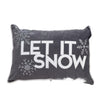 Jiny Dark Lumbar Pillow | Let It Snow White Velvet Embroidery 14x20