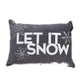 Jiny Dark Lumbar Pillow | Let It Snow White Velvet Embroidery 14x20