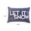 Jiny Dark Lumbar Pillow | Let It Snow White Velvet Embroidery 14x20