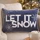 Jiny Dark Lumbar Pillow | Let It Snow White Velvet Embroidery 14x20