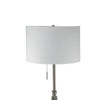 Simi Floor Lamp | Adjustable Tripod | White Linen Shade | Nickel Metal