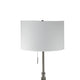 Simi Floor Lamp | Adjustable Tripod | White Linen Shade | Nickel Metal