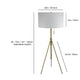 Simi Floor Lamp | Adjustable Tripod | White Linen Shade | Nickel Metal