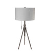 Simi Table Lamp | Adjustable Tripod | White Linen Shade | Nickel