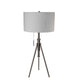 Simi Table Lamp | Adjustable Tripod | White Linen Shade | Nickel
