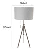 Simi Table Lamp | Adjustable Tripod | White Linen Shade | Nickel