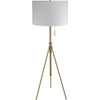 Simi Floor Lamp | Adjustable Tripod | White Linen Shade | Gold Metal