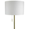 Simi Floor Lamp | Adjustable Tripod | White Linen Shade | Gold Metal