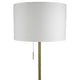 Simi Floor Lamp | Adjustable Tripod | White Linen Shade | Gold Metal