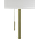 Simi Floor Lamp | Adjustable Tripod | White Linen Shade | Gold Metal