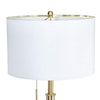 Simi Table Lamp | Adjustable Tripod | White Linen Shade | Gold Metal