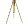 Simi Table Lamp | Adjustable Tripod | White Linen Shade | Gold Metal