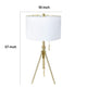 Simi Table Lamp | Adjustable Tripod | White Linen Shade | Gold Metal