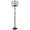 Emon 3 Bulb Floor Lamp | Matte Black Metal Industrial Cage Shade