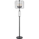 Emon 3 Bulb Floor Lamp | Matte Black Metal Industrial Cage Shade