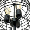 Emon 3 Bulb Floor Lamp | Matte Black Metal Industrial Cage Shade