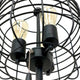 Emon 3 Bulb Floor Lamp | Matte Black Metal Industrial Cage Shade