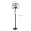 Emon 3 Bulb Floor Lamp | Matte Black Metal Industrial Cage Shade